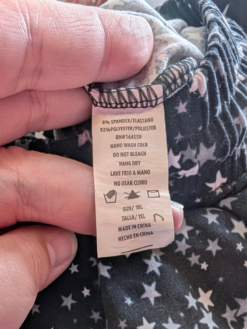 Guc Black Star ⭐ ⭐ ⭐ Print Elastic Waist Jogger Leggings 😲 Pants Size 1X - Picture 7 of 8